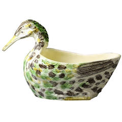 Staffordshire pottery duck sauceboat , antique period late 18th century