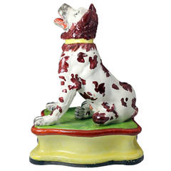 Staffordshire pottery hound on base massive scale "Jennings Dog" 10