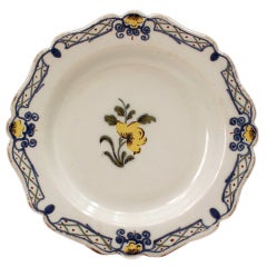 Delft plate English or Irish decorated in polychrome colours.
