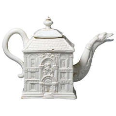 Antique Staffordshire Pottery Stoneware Saltglaze Teapot circa 1770