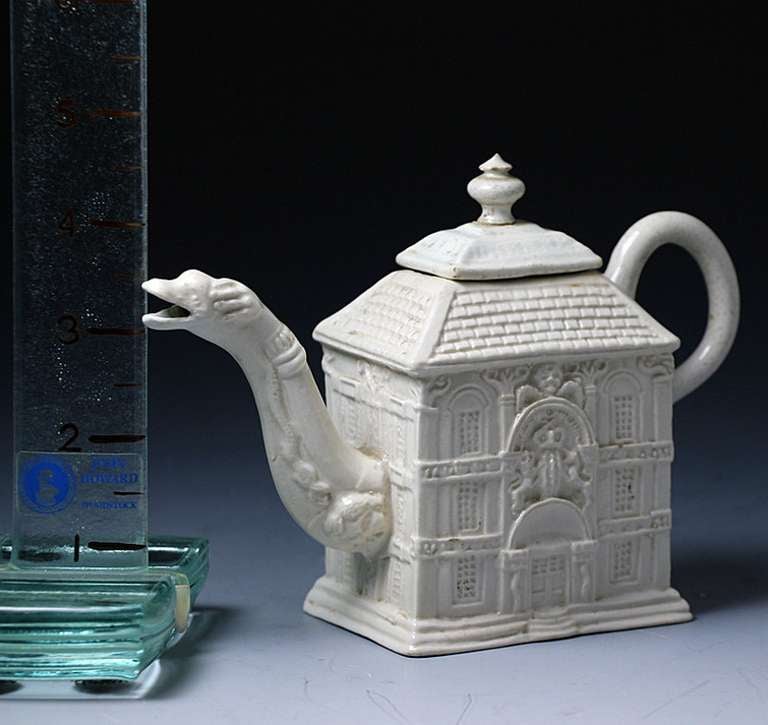 English Antique Staffordshire Pottery Stoneware Saltglaze Teapot circa 1770