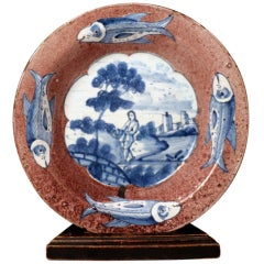 English Delftware shallow bowl Lambeth Pottery London c1740