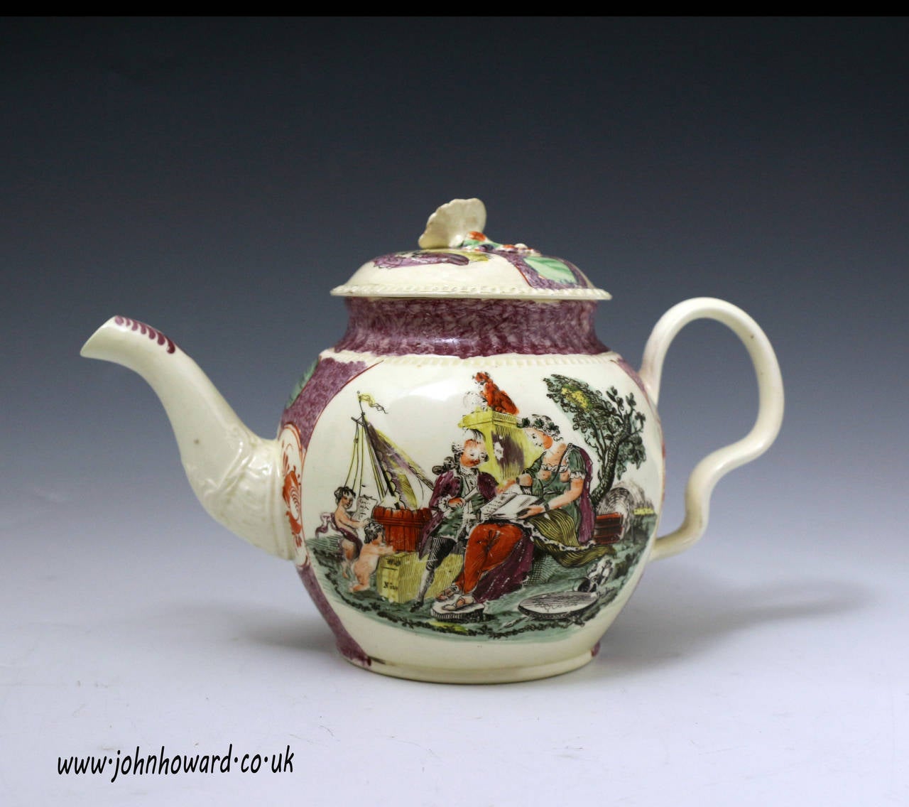 Creamware Pottery Teapot Commemorating the Discovery of Australia