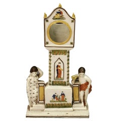 Prattware Clock Group From Dixon And Co. Sunderland Pottery 