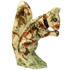 Staffordshire Figure Of Squirrell In Underglaze Colours 