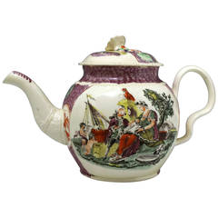 Creamware Pottery Teapot Commemorating the Discovery of Australia