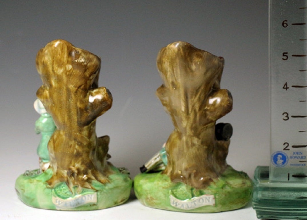 English Pair of Staffordshire Pottery Pearlware Figures by John Walton