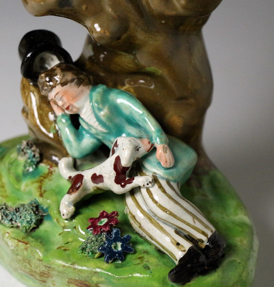 Pair of Staffordshire Pottery Pearlware Figures by John Walton In Good Condition In Woodstock, OXFORDSHIRE