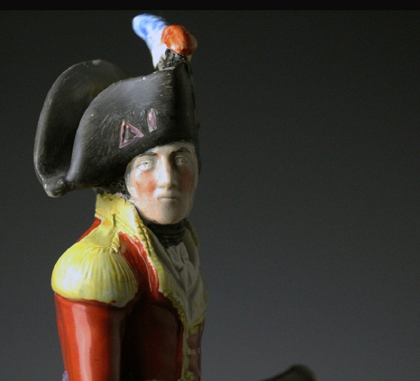 George III Antique Staffordshire Pearlware Figure of Duke of Wellington