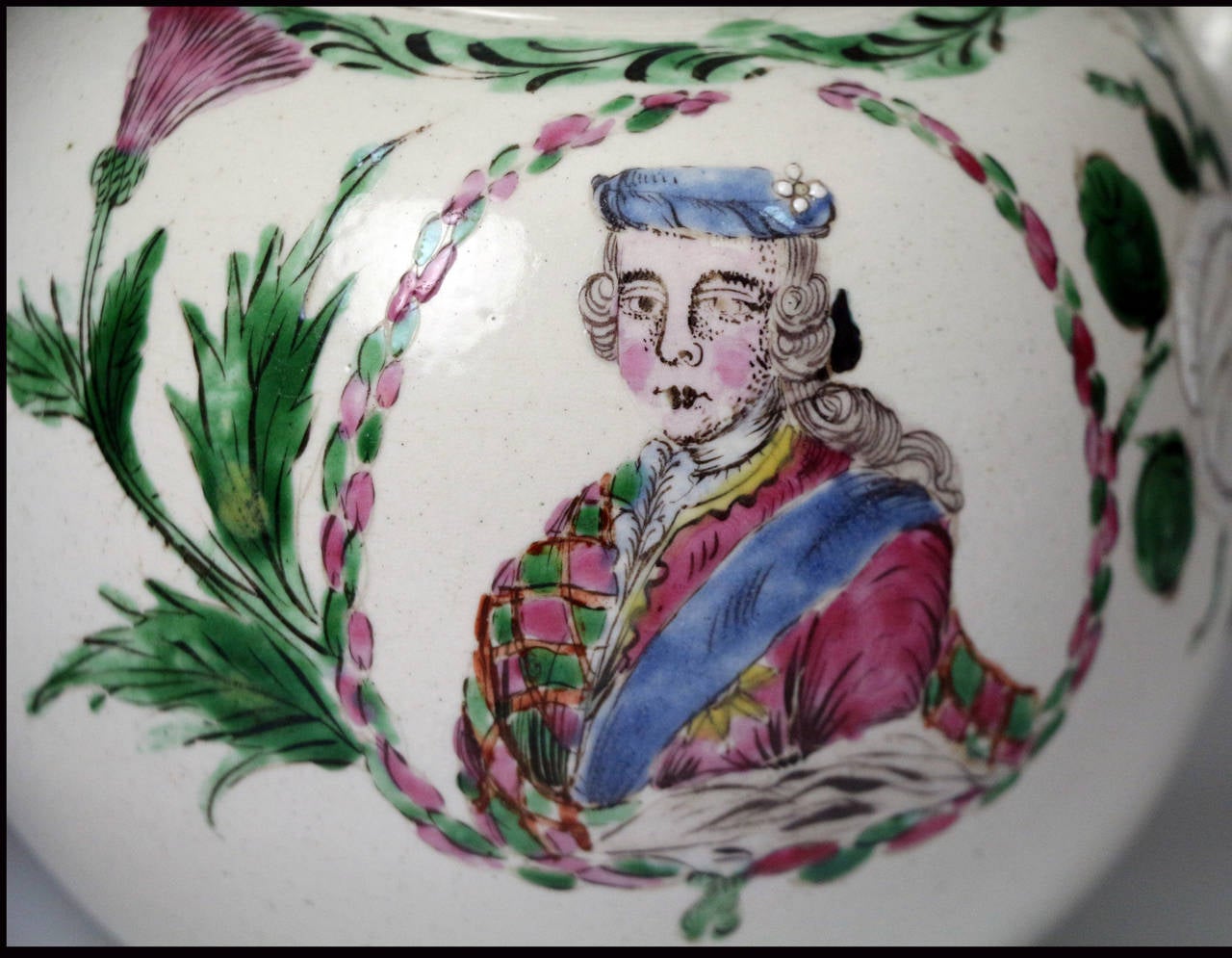 18th Century Staffordshire Pottery Jacobite Theme Saltglaze Teapot