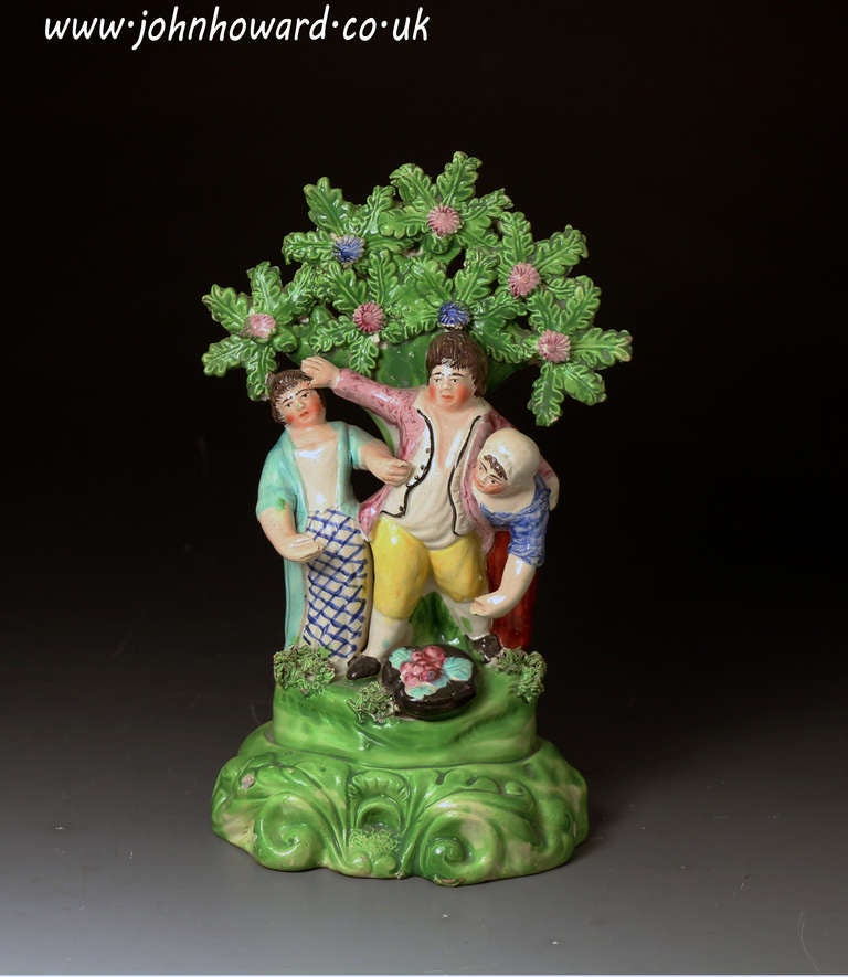 Antique Staffordshire pottery figure known as 