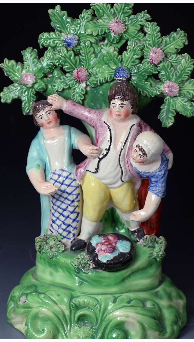 English Antique Staffordshire Pottery Figure 