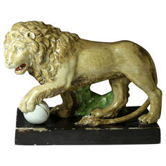 Antique Period Staffordshire Pottery Pearlware Figure of a Lion