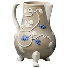 Antique English Salt Glazed Stoneware Pottery Milk Jug Staffordshire circa 1750