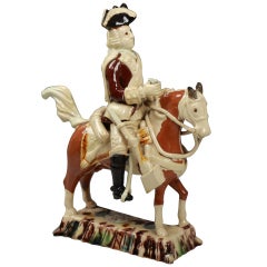 Staffordshire Creamware pottery Equestrian figure