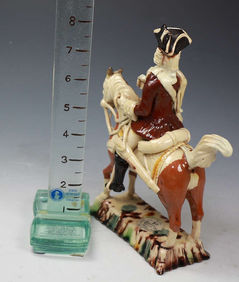 Staffordshire Creamware pottery Equestrian figure 2