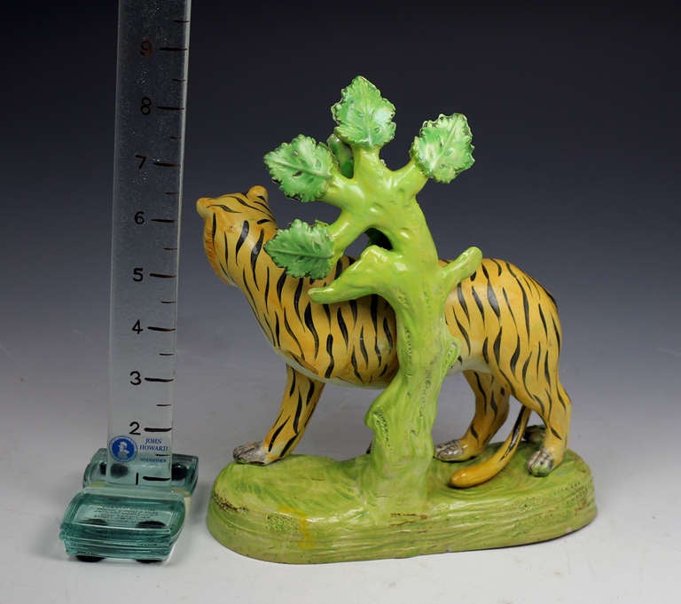 Antique Staffordshire pottery figure of a tiger at 1stdibs