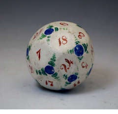Antique pottery gaming ball. British c1820