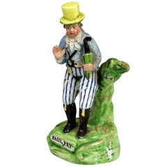 Paul Pry Staffordshire pottery theatrical figure in pearlware c1820