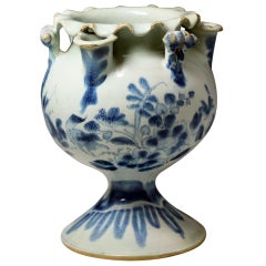 Antique English pottery Delft Flower vase 17th century