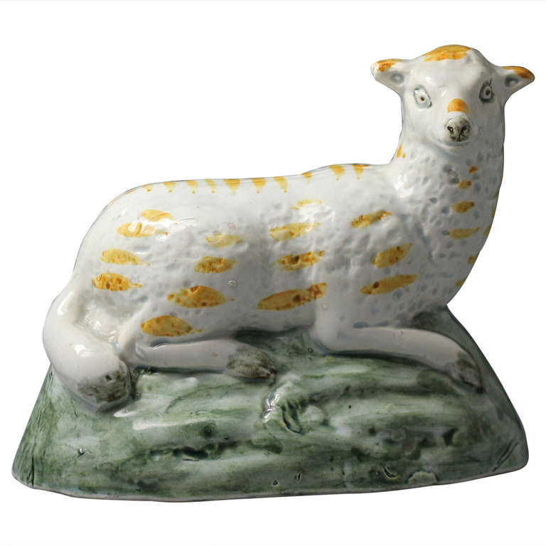 Antique Pottery Figure of a Ewe, Probably Yorkshire Pottery circa 1800 For Sale