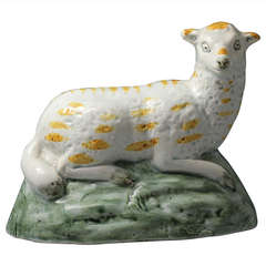 Antique Pottery Figure of a Ewe, Probably Yorkshire Pottery circa 1800 9