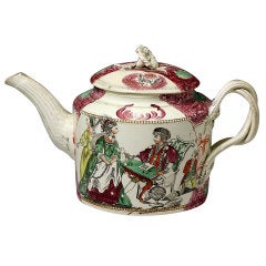 Antique Staffordshire pottery creamware teapot by Greatbach circa 1780