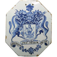 Antique English Delftware Apothecary Pill Slab, Liverpool, circa 1740
