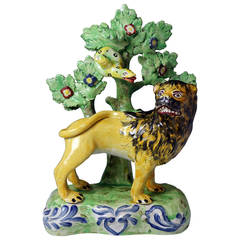 Staffordshire Pottery Bocage Figure of a Lion