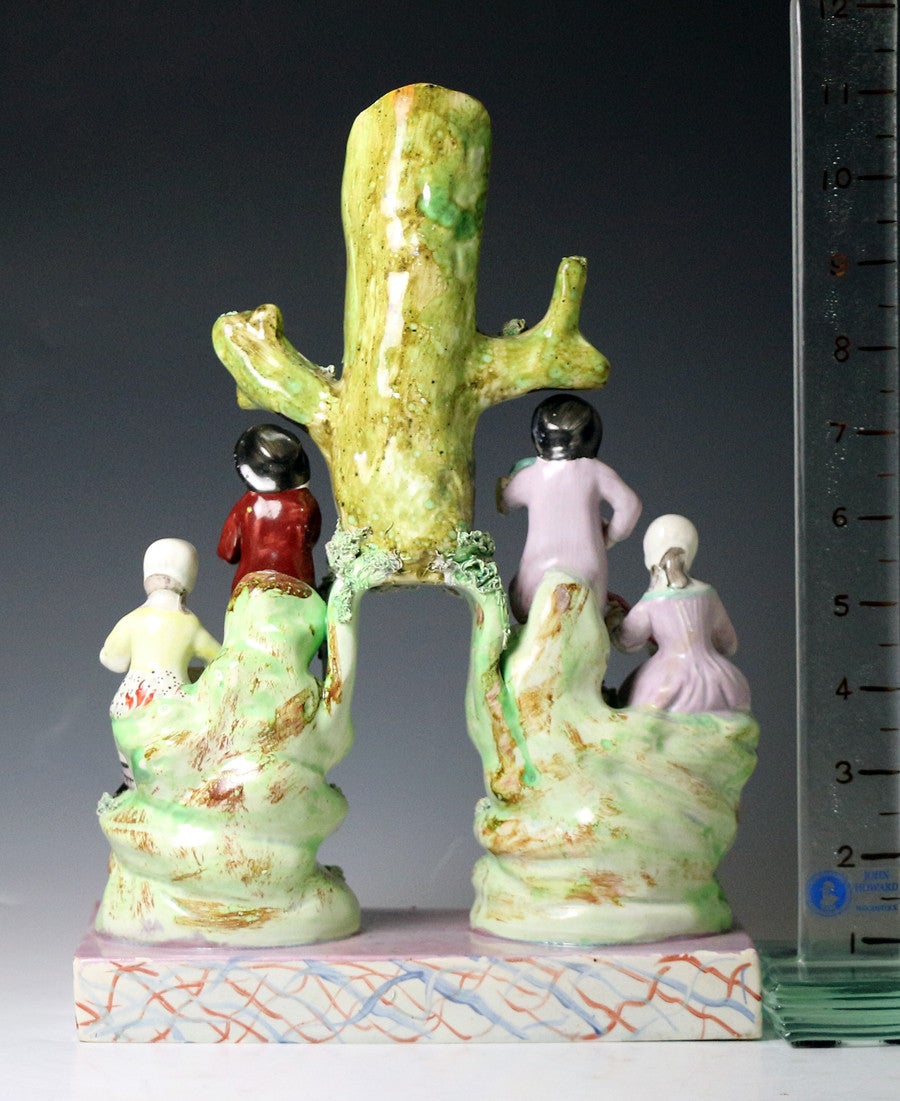 English Staffordshire pearlware pottery figure group 