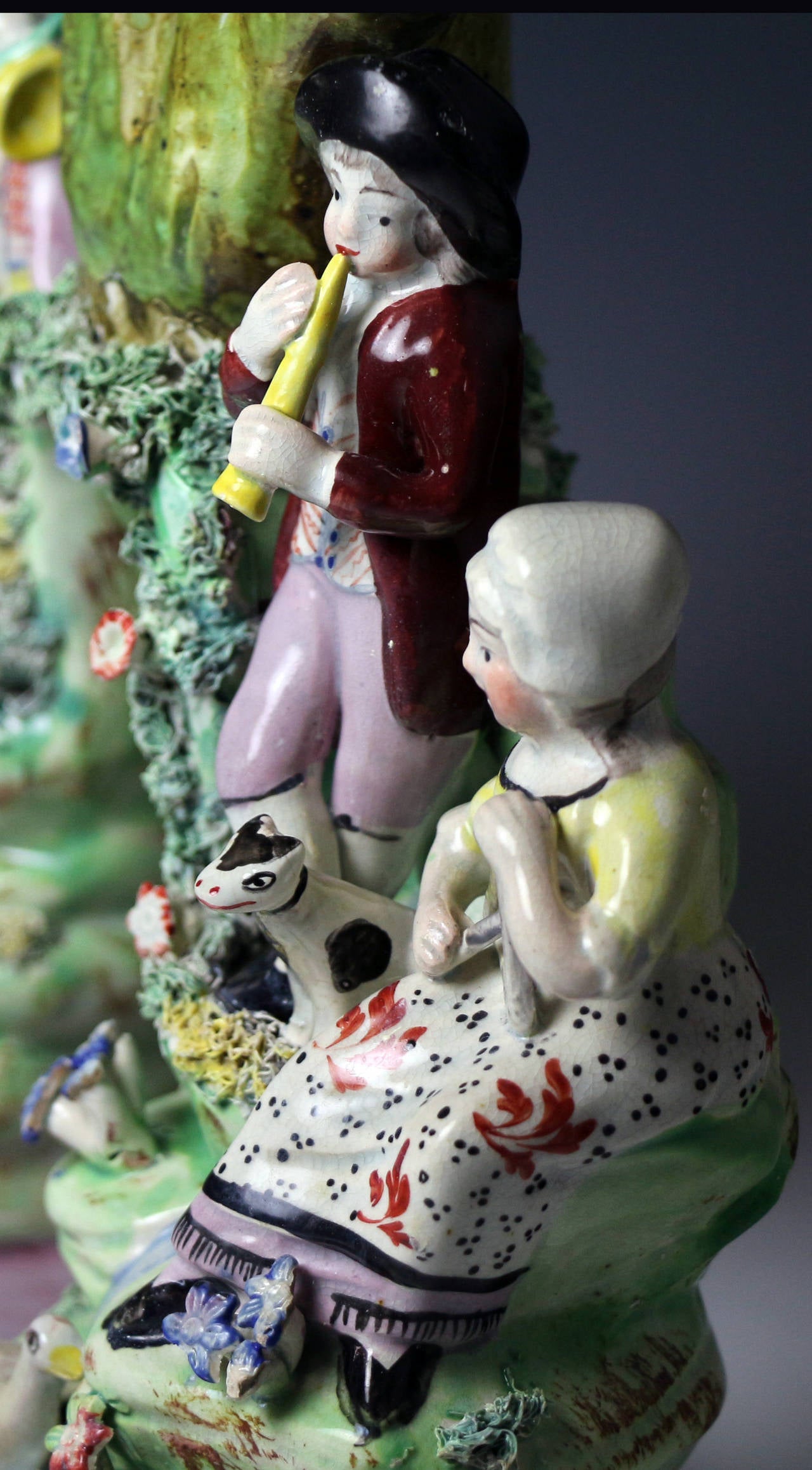 Staffordshire pearlware pottery figure group 