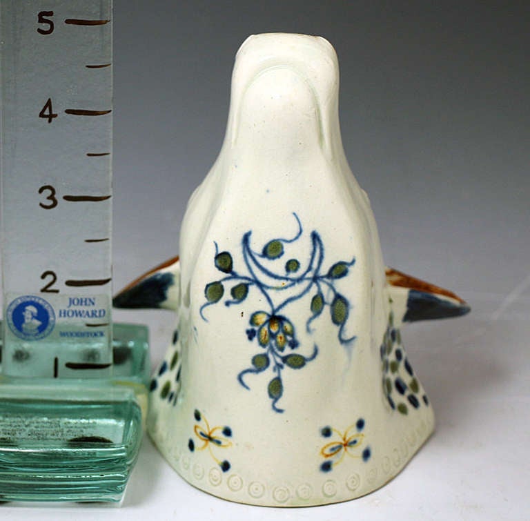 Antique English Prattware pottery stag head stirrup cup circa 1790 1