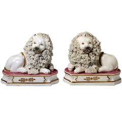 Antique Staffordshire porcelaineous figures of the Lion and the Lamb circa 1836