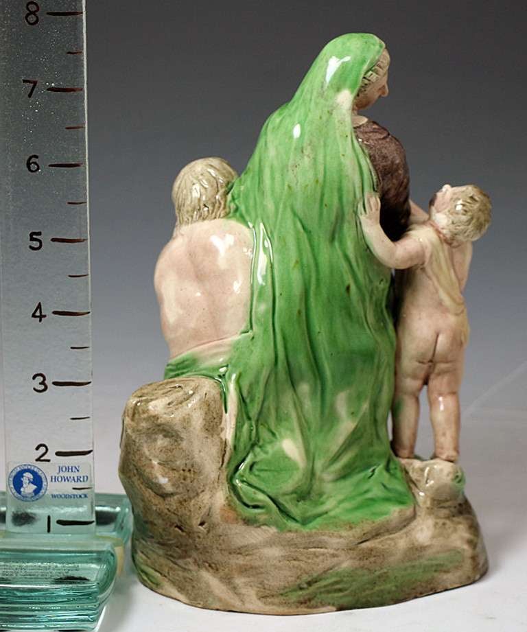 Antique English Staffordshire pottery figure by Ralph Wood ROMAN CHARITY In Excellent Condition In Woodstock, OXFORDSHIRE