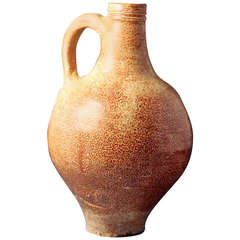 Antique English Pottery Bottle in Stoneware, Dwight Fulham, London, 17th Century