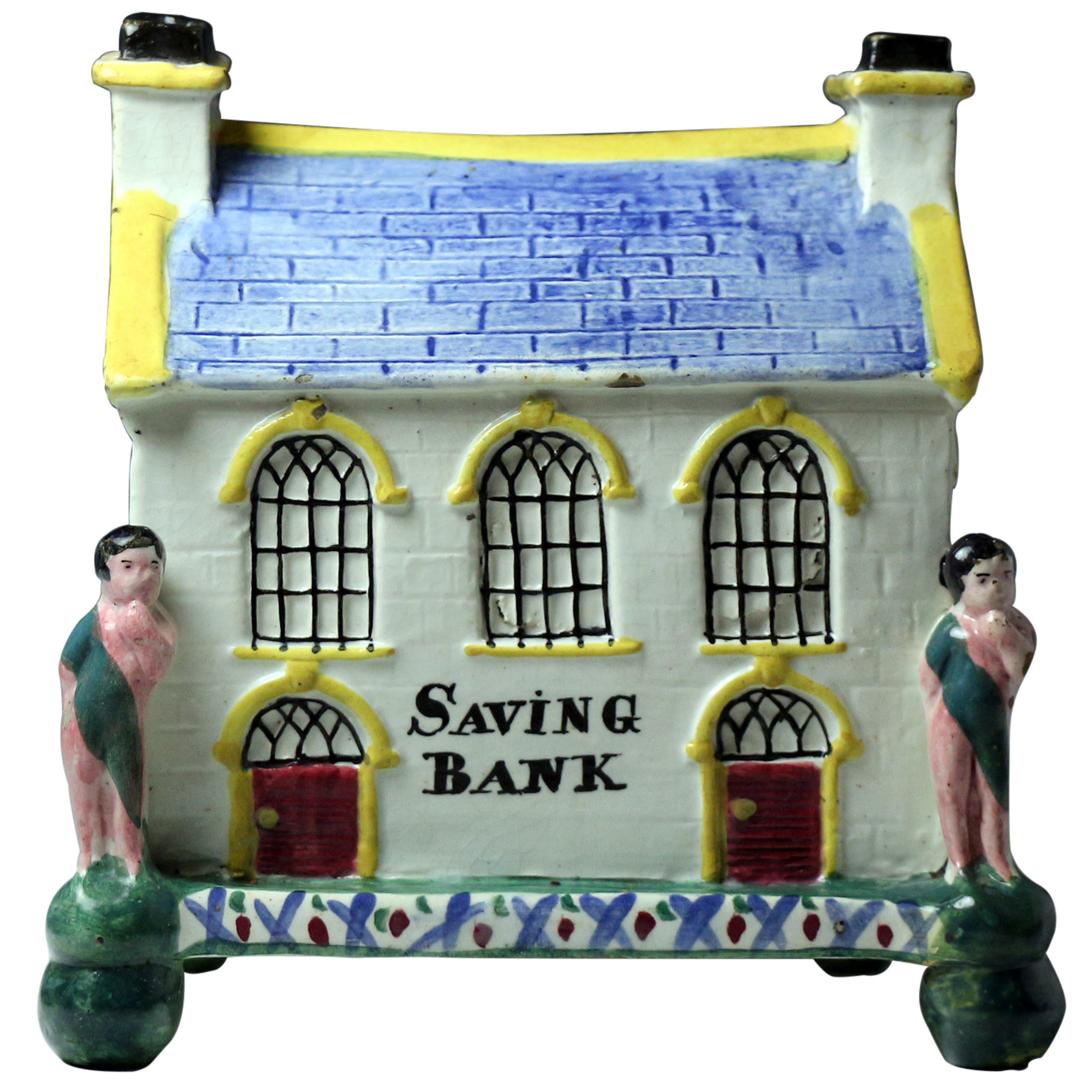 Antique Yorkshire Pottery "Saving Bank" in the Form of the Chapel at Mexborough For Sale