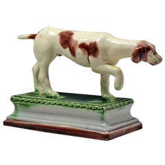 Ralph Wood Staffordshire Pottery figure of a hound on base 18th century
