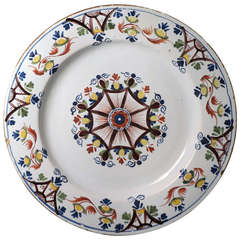 Antique English Delftware Pottery Charger