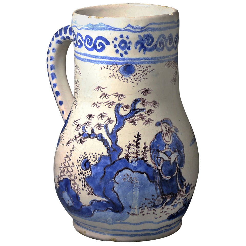 English Delftware Pottery Tankard, Probably Brislington