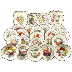 English Pottery Dessert Service with Botanicals from Don Pottery Yorkshire