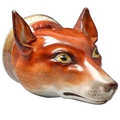 Antique Staffordshire Figurehead of Fox Stirrup Cup Tally Ho