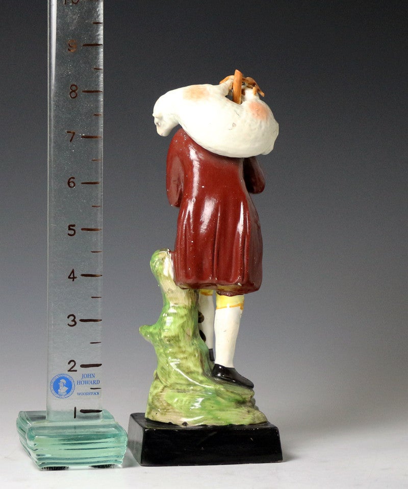 Antique Staffordshire Pottery Figure "Lost Sheep Found" Pearlware