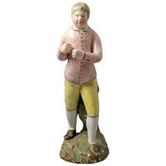 Antique English pottery Staffordshire figure of a boxer