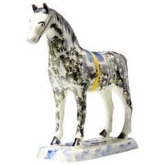 Antique English Pottery Figure of a Standing Horse, circa 1800