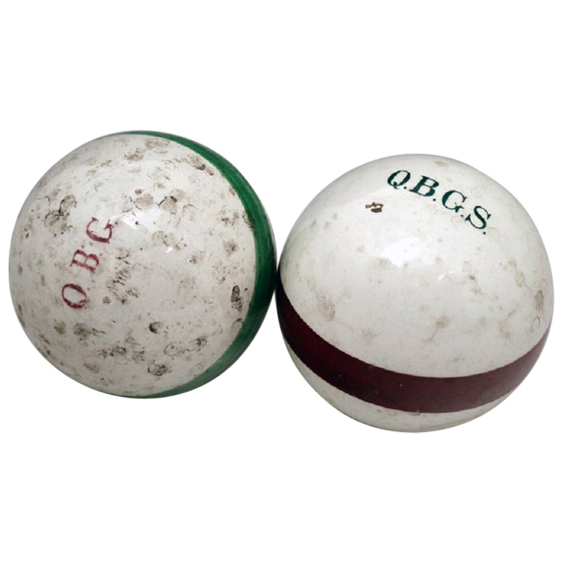 Pair of Scottish Pottery Carpet Balls