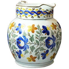 Antique English Pottery Prattware Pottery Pitcher