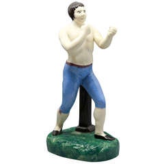 Antique Scottish Pottery Figure of Tom Cribb the English Boxer