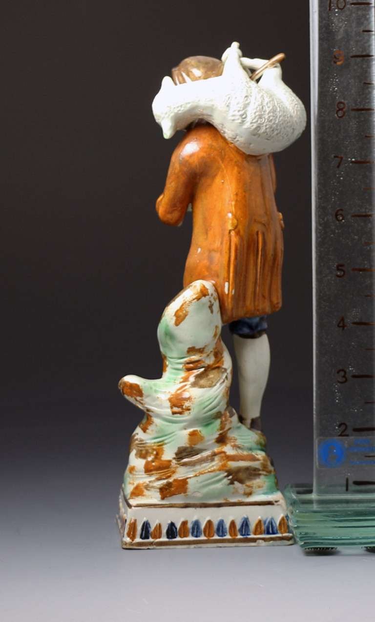 19th Century Antique English Pottery Prattware Figure of 