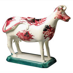 Antique English Pottery Figure in the Form of a Cow Creamer