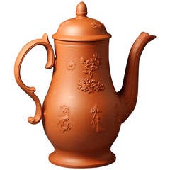 Staffordshire Pottery Redware Chocolate Pot